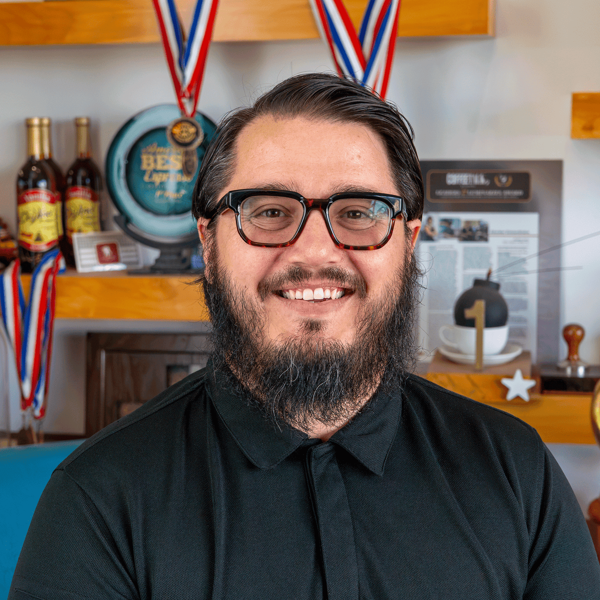 Portrait of Joshua, Klatch Coffee’s espresso machine technician.