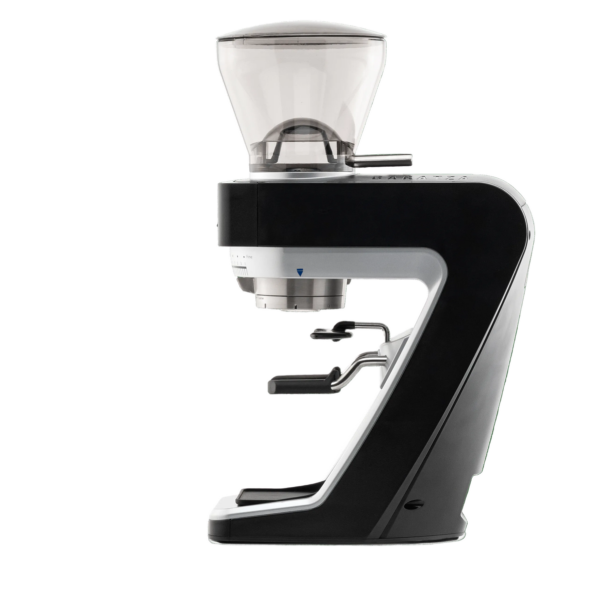 Black and stainless steel Baratza Sette 270Wi coffee grinder side facing.