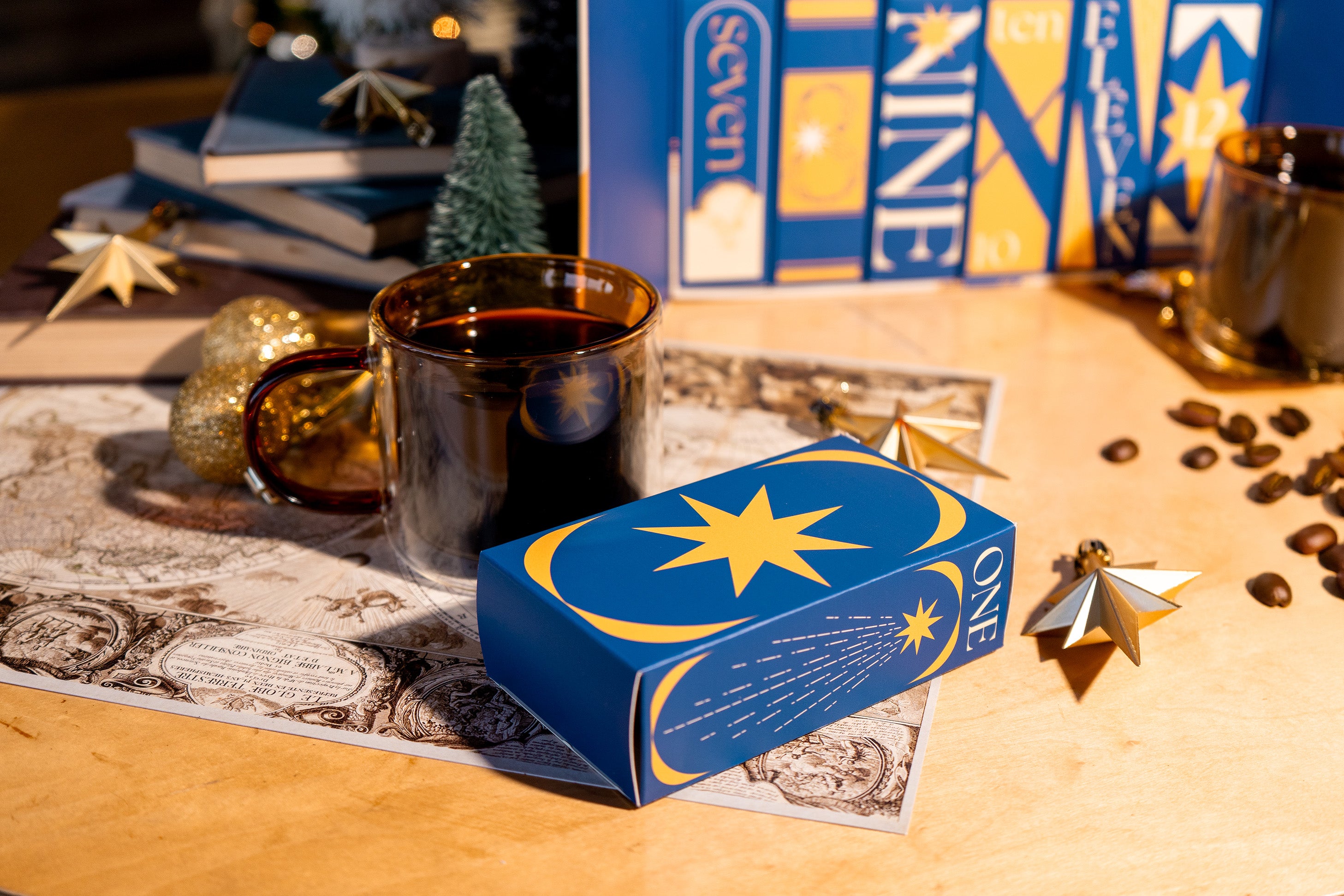 Advent box on table
