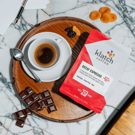 Table setting with Klatch Decaf Espresso