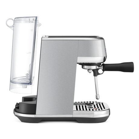 Breville Bambino Plus Espresso Machine with clear water tank on a white background