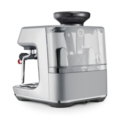 Back view of a Breville Barista Touch Impress espresso machine.