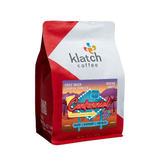Klatch Coffee Centennial - Route 66 bag with colorful label on a white background