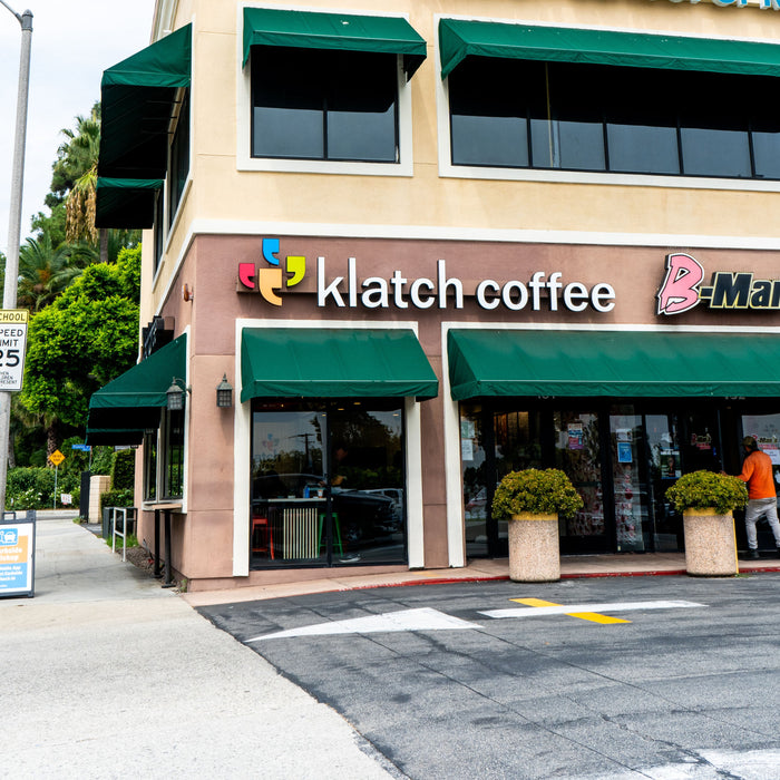 Photograph of Klatch Coffee's Pasadena location