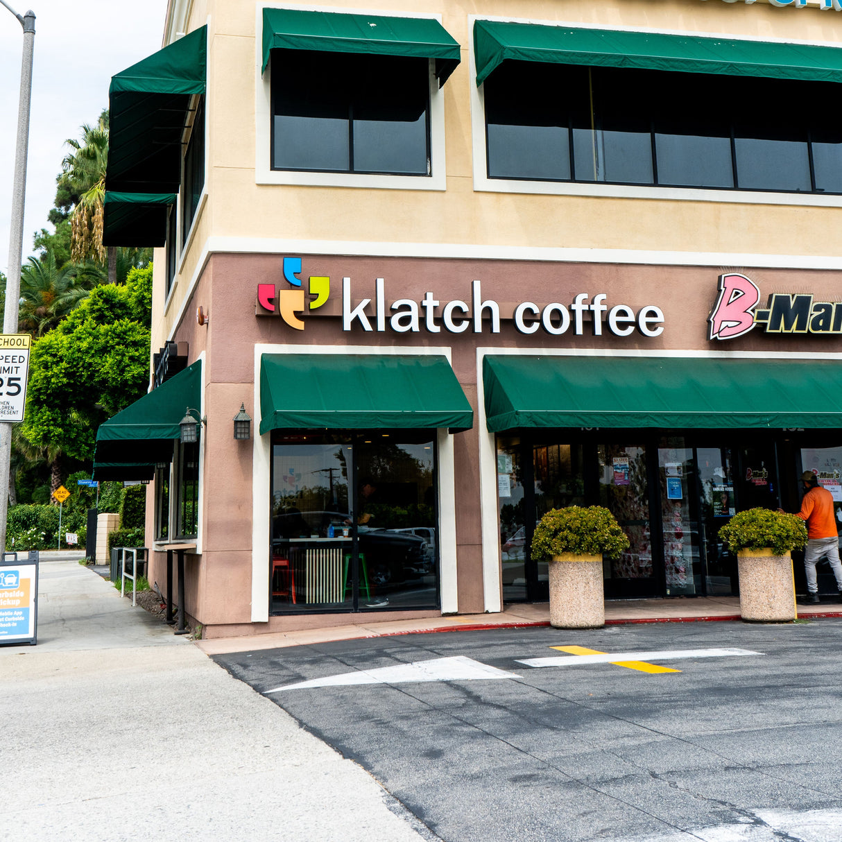 Photograph of Klatch Coffee's Pasadena location.