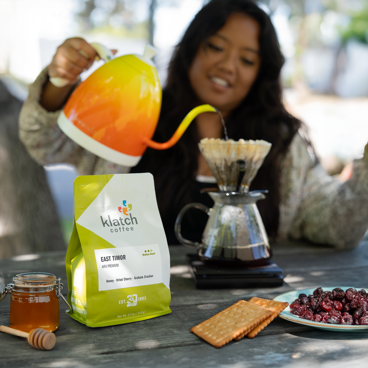 Pour over with V60 of East Timor coffee.