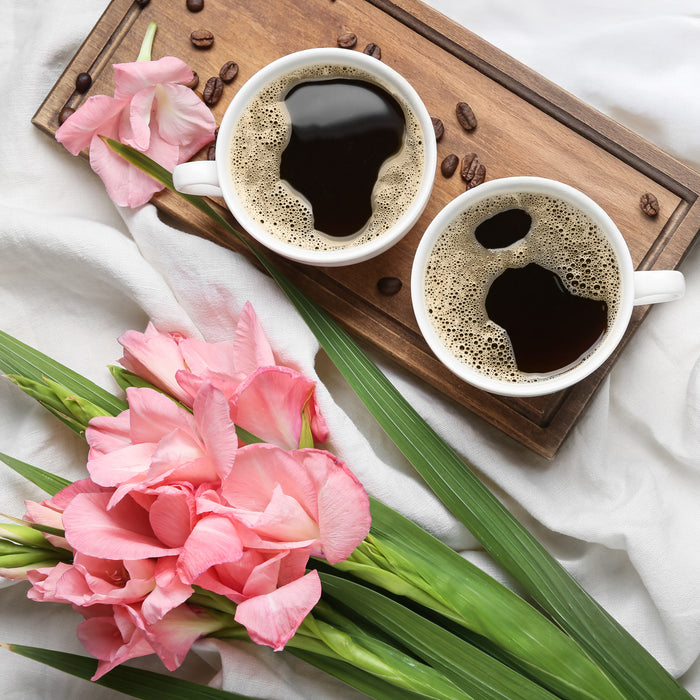 Coffee and flowers