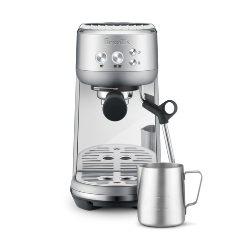 Breville Bambino Espresso Machine  with milk frother on a white background