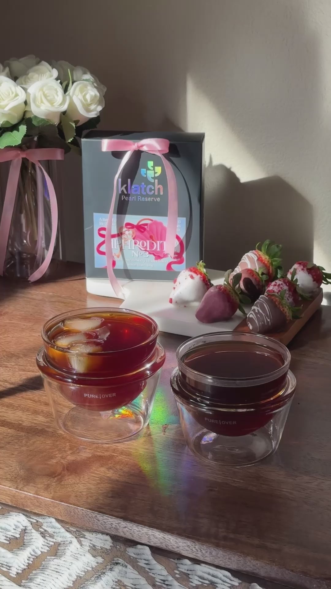 Aphrodite No. 3 coffee is brewed as a pour over.