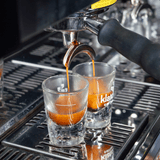 Espresso shots being pulled. 