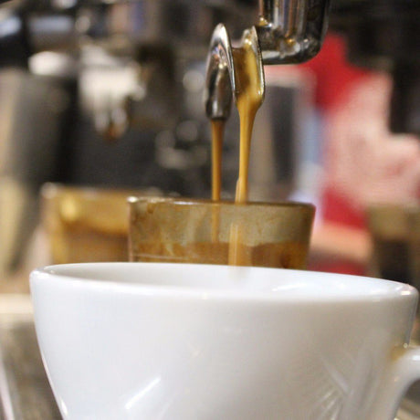 Pulling a shot of espresso